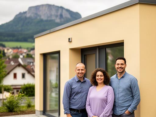 Mac-Support-Team von 1A Daten Service Reutlingen GmbH vor dem Büro in Eningen unter Achalm